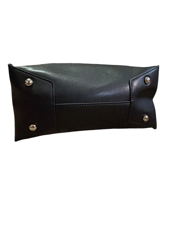 Walasa Black Professional Tote Split Leather Structured Satchel Top Handle Bag - Picture 9 of 16